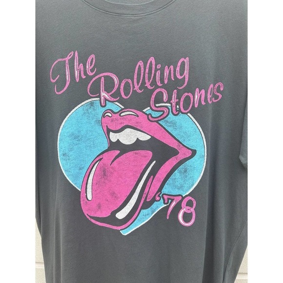 Daydreamer Rolling Stones 78 Ticket Boyfriend Tee Small Vintage Black - Picture 11 of 15